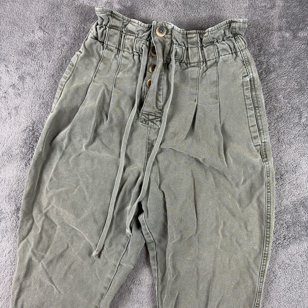 Free People Pants Womens XS Margate Pleated Trousers High Rise Button Fly